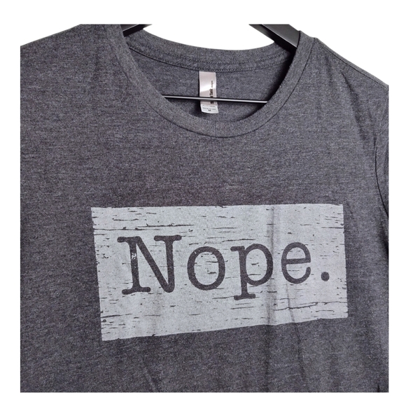 Thread Tank NOPE Womens Fashion Relaxed T-Shirt Charcoal Grey Size Medium - Picture 3 of 6